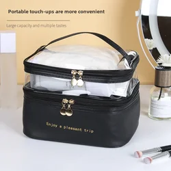 New Double-layer Cosmetic Bag Satchel Large Capacity Multi-functional Multi-layer Portable Travel Skin Care Product Toiletry ...