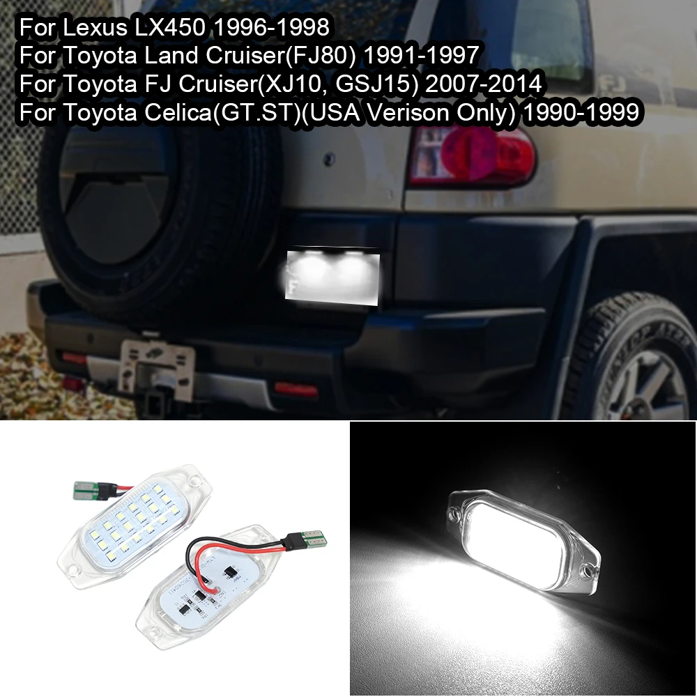 LED Number License Plate Lights For Lexus LX450 For Toyota Land Cruiser FJ80 XJ10 GSJ15 Celica(GT. ST. USA Only)