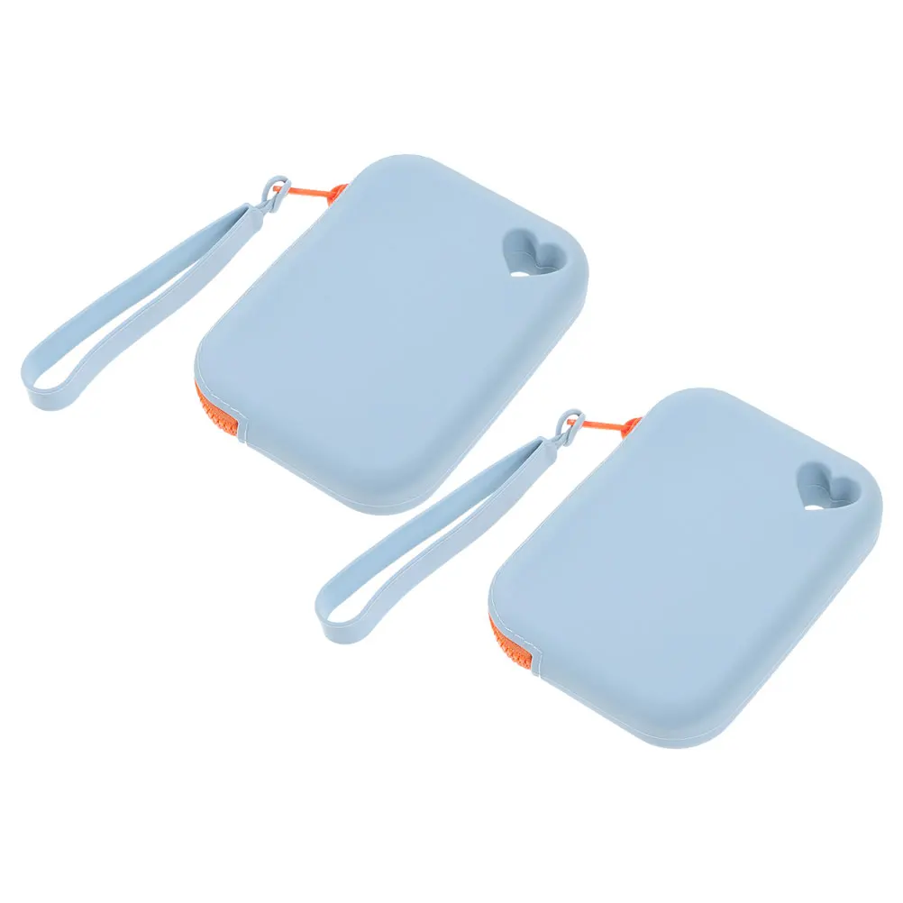 

2 Pcs Waterproof Dustproof Card Holder Mini Storage Bags for Keys Coins Earbuds Data Cable Silicone Travel Purse Coin Wallet