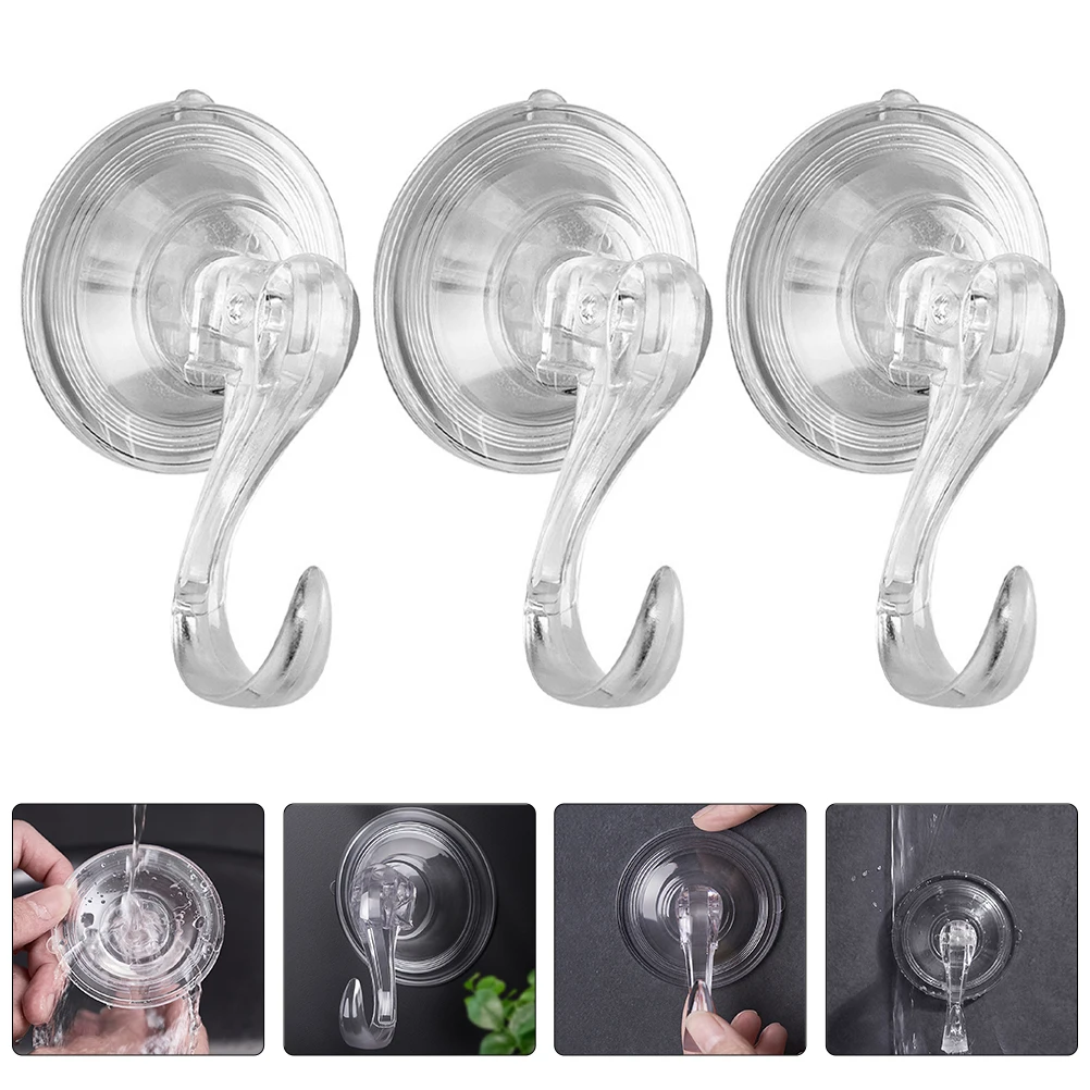 

3pcs Cup Heavy Duty Reusable Bathroom Hanger Towel Holder For Shower Kitchen Wall No Screws Hooks Kitchen Utensil Hooks Shower