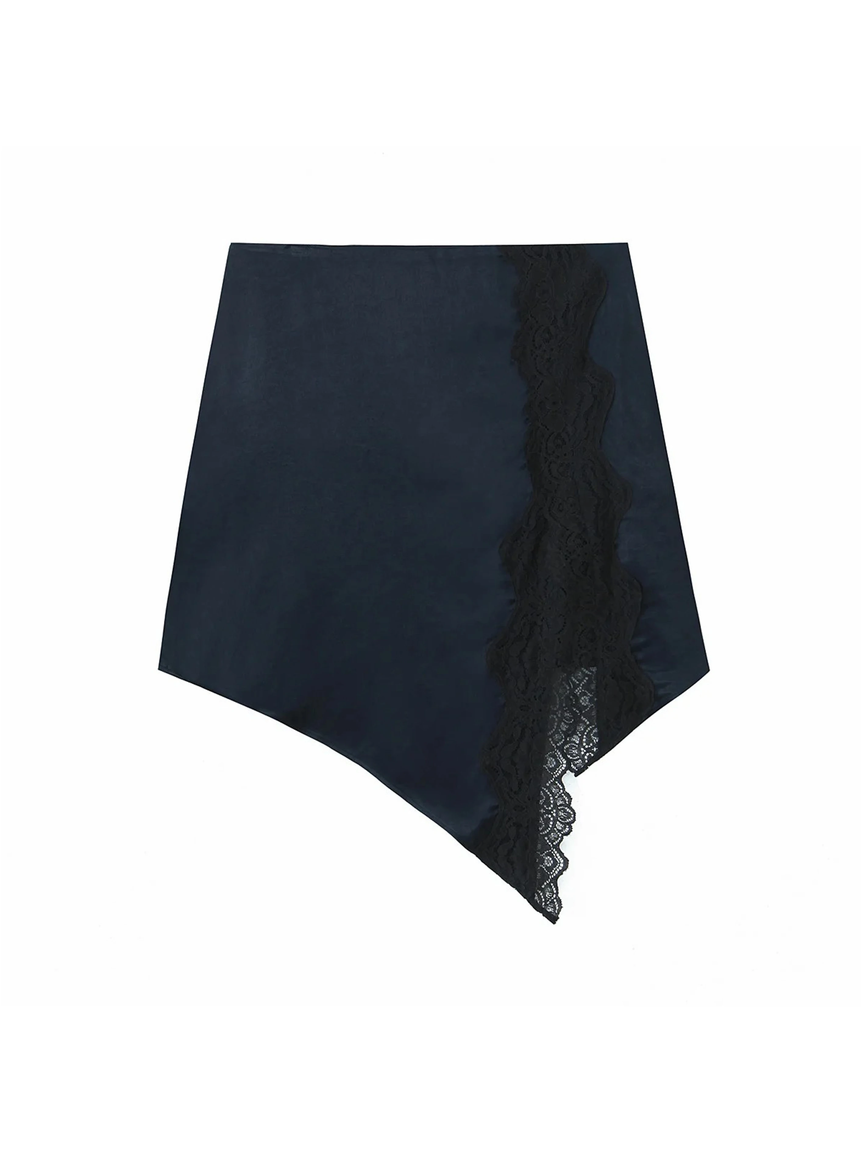 여성용 새틴 레이스 스커트 가을 하이웨이스트 여성 스커트 캐주얼 여성 사이드 지퍼 스커트 여성 스커트