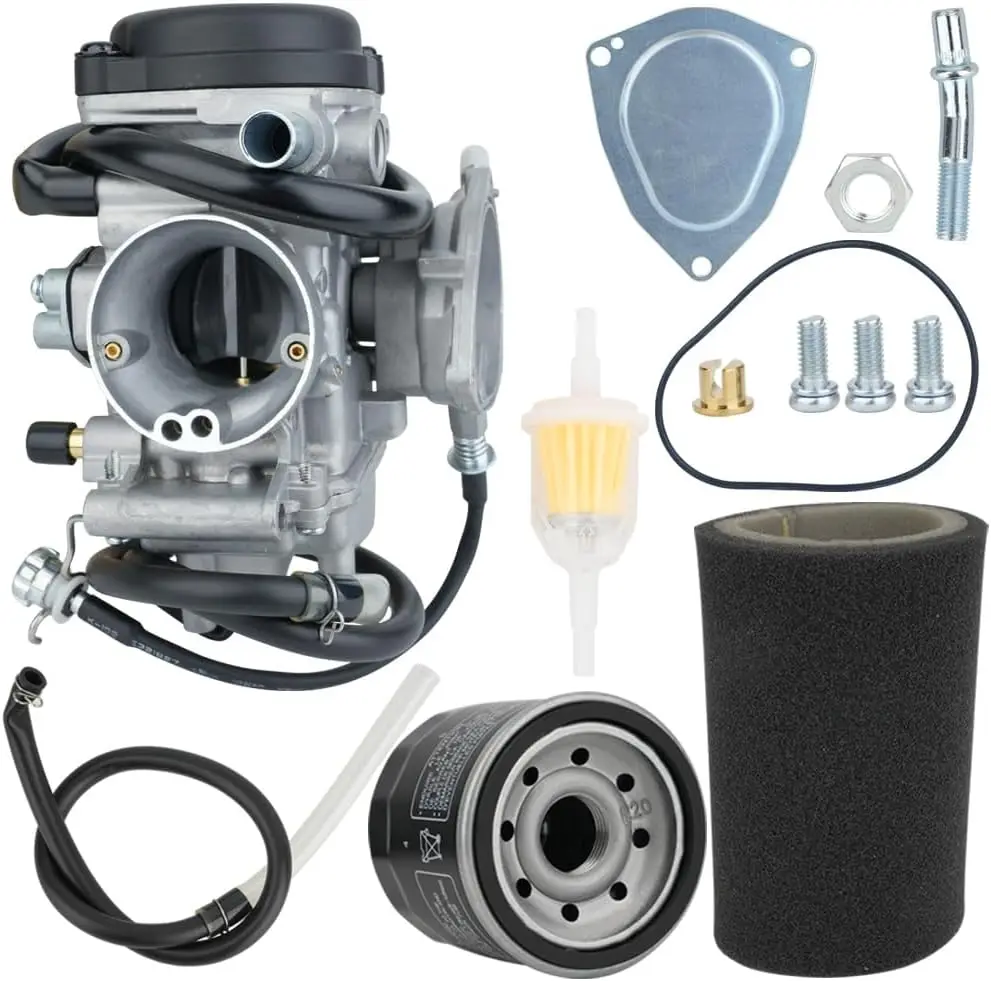 Carburetor with Air Filter Oil Filter Fit for Yamaha 2007-2014 Grizzly 350 2004-2006 Bruin 350 2006-2009 Wolverine 350 ATV After