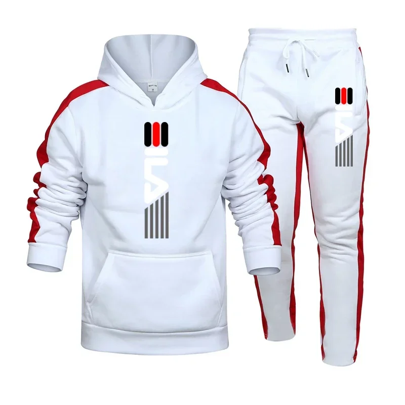 2023 Hot Sale Mens Tracksuit Hooded Sweatshirts and Jogger Pants High Quality Gym Outfits Autumn Winter Casual Sports Hoodie Set