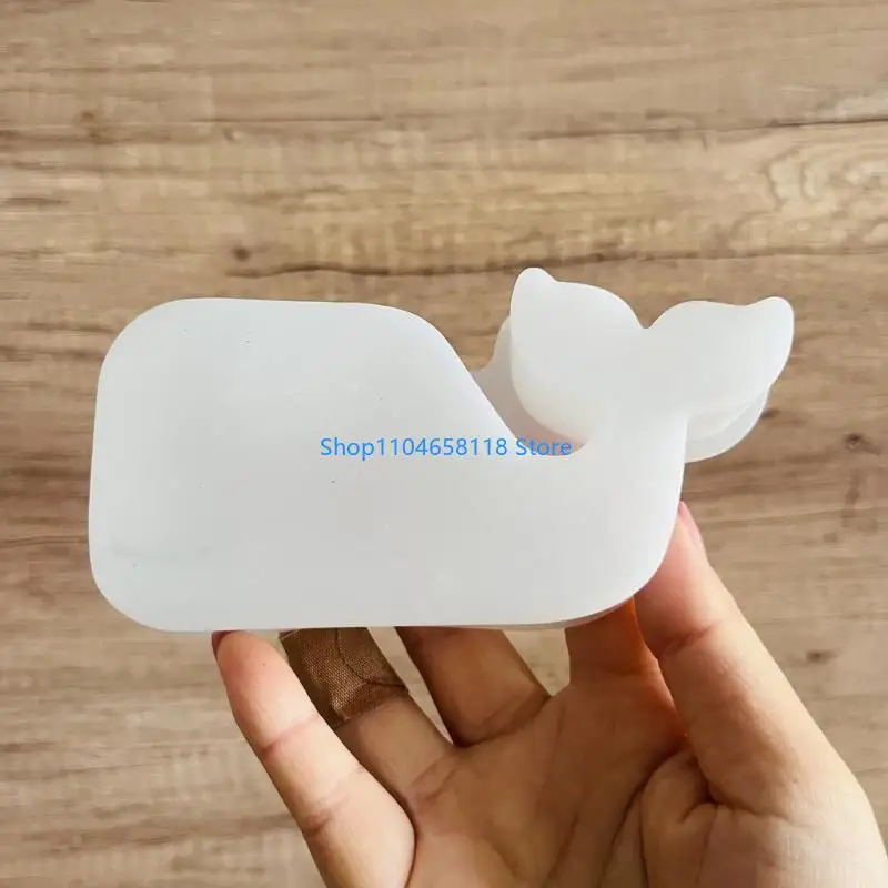 Silicone Mold for Candle Base Elegant 3D Whale Shaped Shaped Tealight Holder Mold Home Desktop Decoration Making Mold