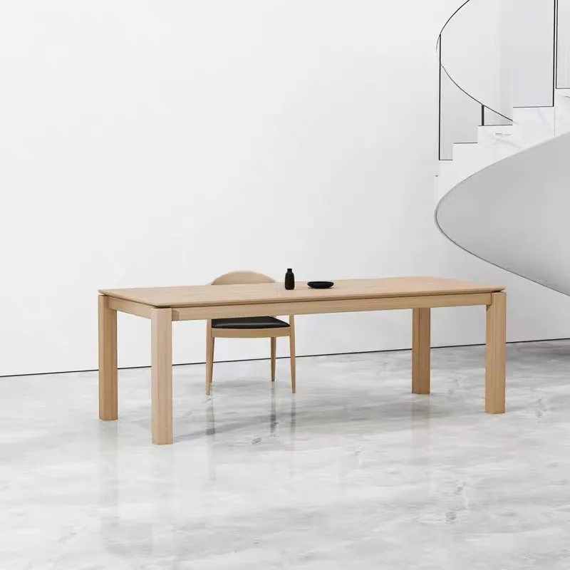Solid wood office tables and chairs Log conference table Multi-person long strip staff table Workbench