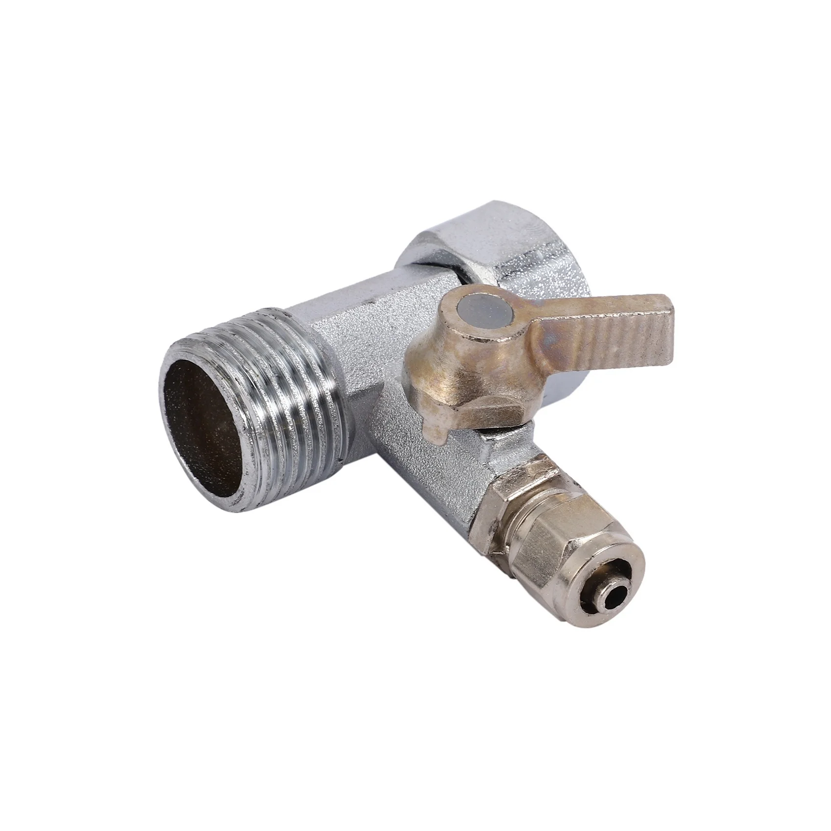 A98E-5X RO Feed Water Adapter 1/2 Inch To 1/4 Inch Ball Valve Faucet Tap Feed Reverse Osmosis Silver