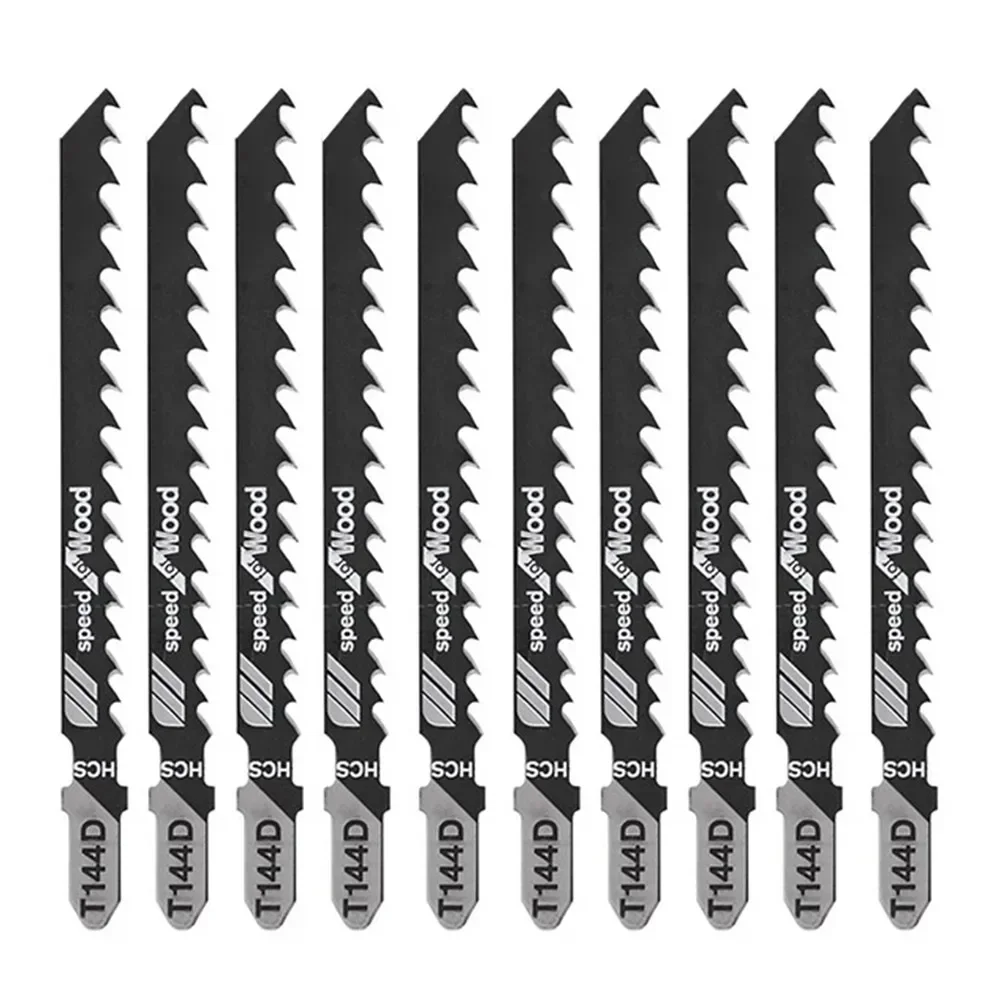 

10pc Jigsaw Blades Set T-Shaft HCS Assorted Jig Saw Blades For High Speed Wood Plastic And Metal Cutting Fast Cutting Power Tool