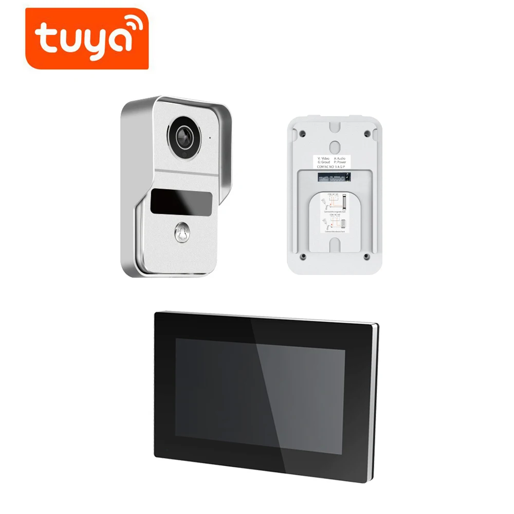 7 بوصة شاشة 2V1 2MP 1080P سلك تويا APP AHD جرس باب واي فاي ترك رسالة 140 درجة زاوية واسعة فيديو باب الهاتف نظام اتصال داخلي #3