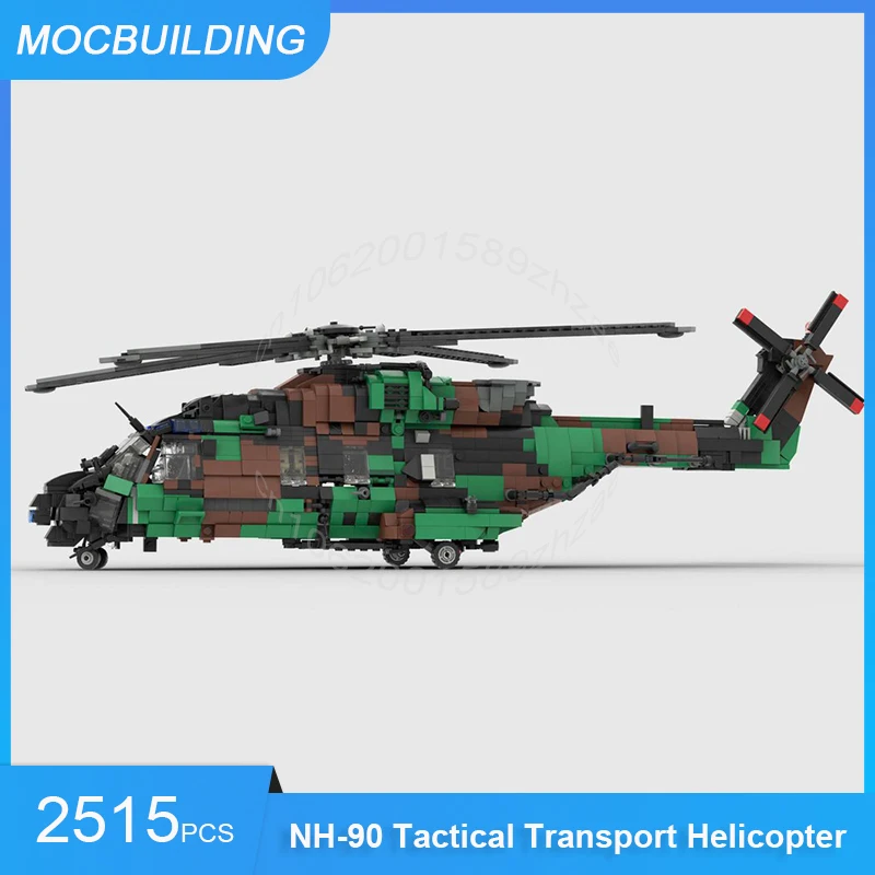 MOC Building Blocks 1/32 Scale NHIndustries NH-90 Tactical Transport Helicopter Model DIY Assemble Bricks Toys Gifts 2515PCS