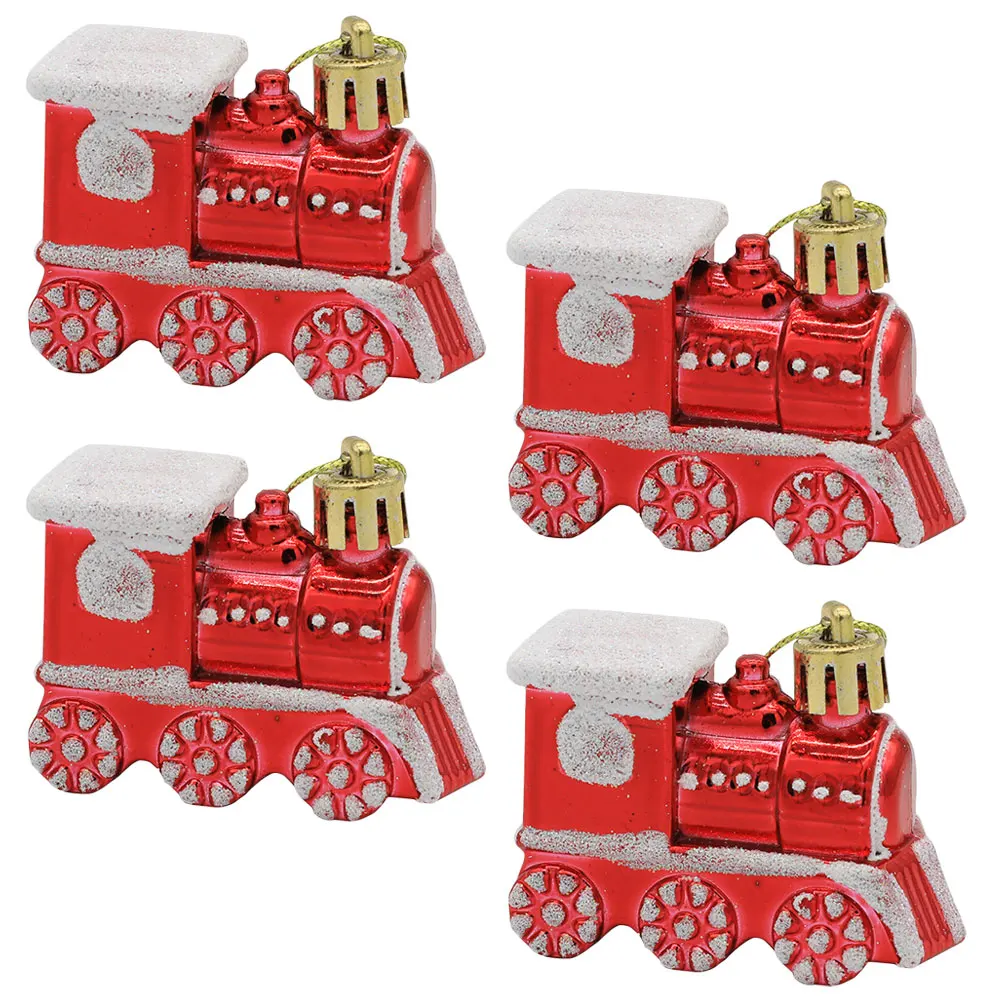 

4Pcs Xmas Tree Ornaments Small Train Hanging Pendants Christmas Decorations Indoor Party Decor Xmas Train Hanging Ornaments
