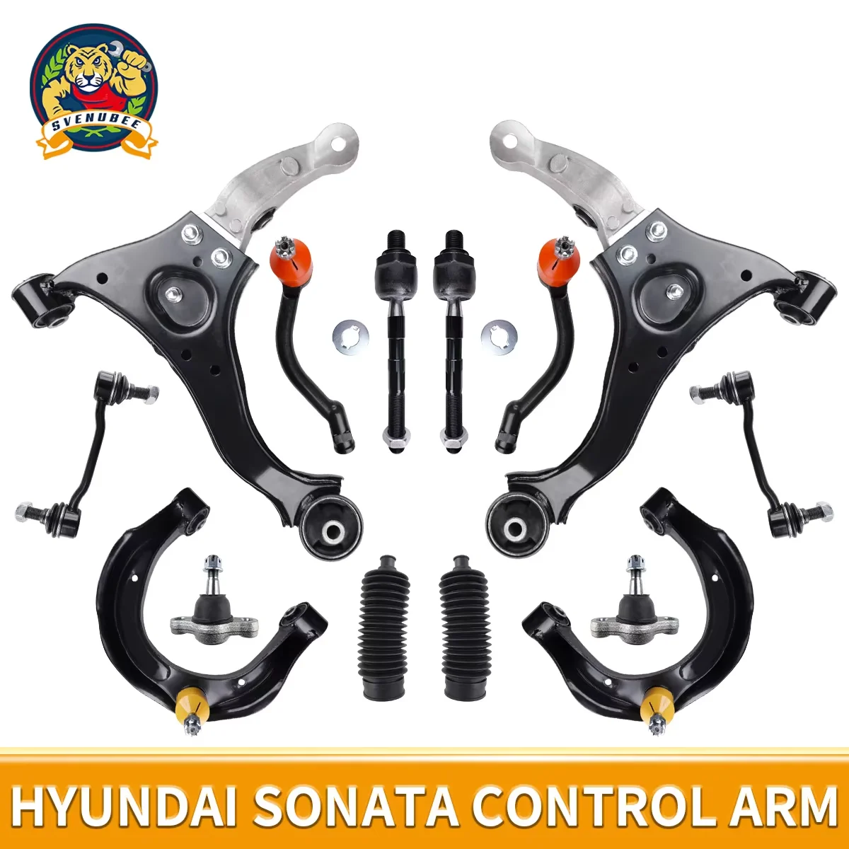 

Svenubee Front Lower Control Arm Sway Bar End Link Tie Rod Boots 14Pcs Kits for Hyundai Sonata 2006 2007 2008 K621230 K641392