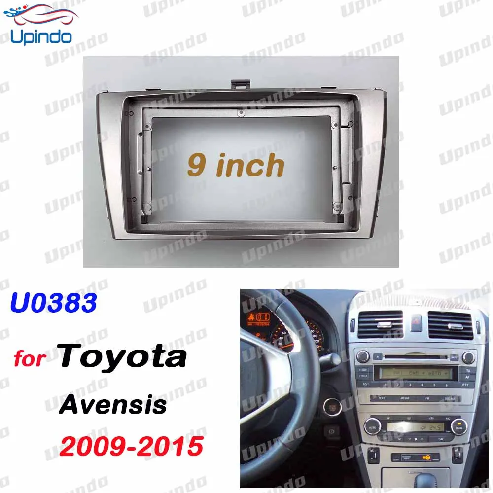 For Toyota Avensis 2009-2015 2 Din Android Car Stereo Fascia Panel, 9 Inch GPS Navigation Dash Kit ABS PC Frame