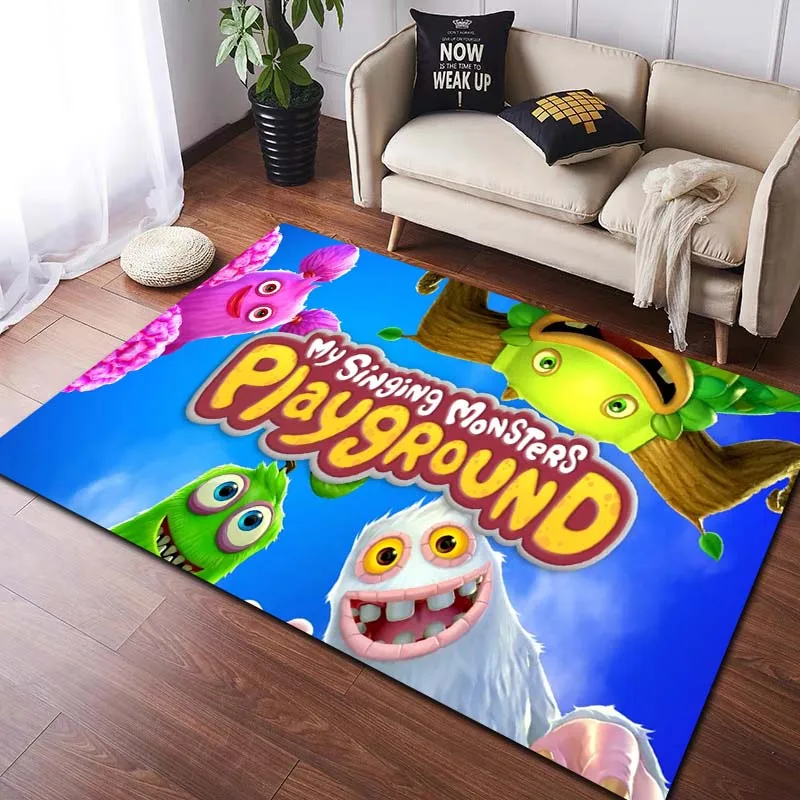 My Singing Monsters Area Rug Cartoon Game Character Floor Mat Non Slip Carpet for Kids Bedroom Living Room Sofa Home Decor Gift