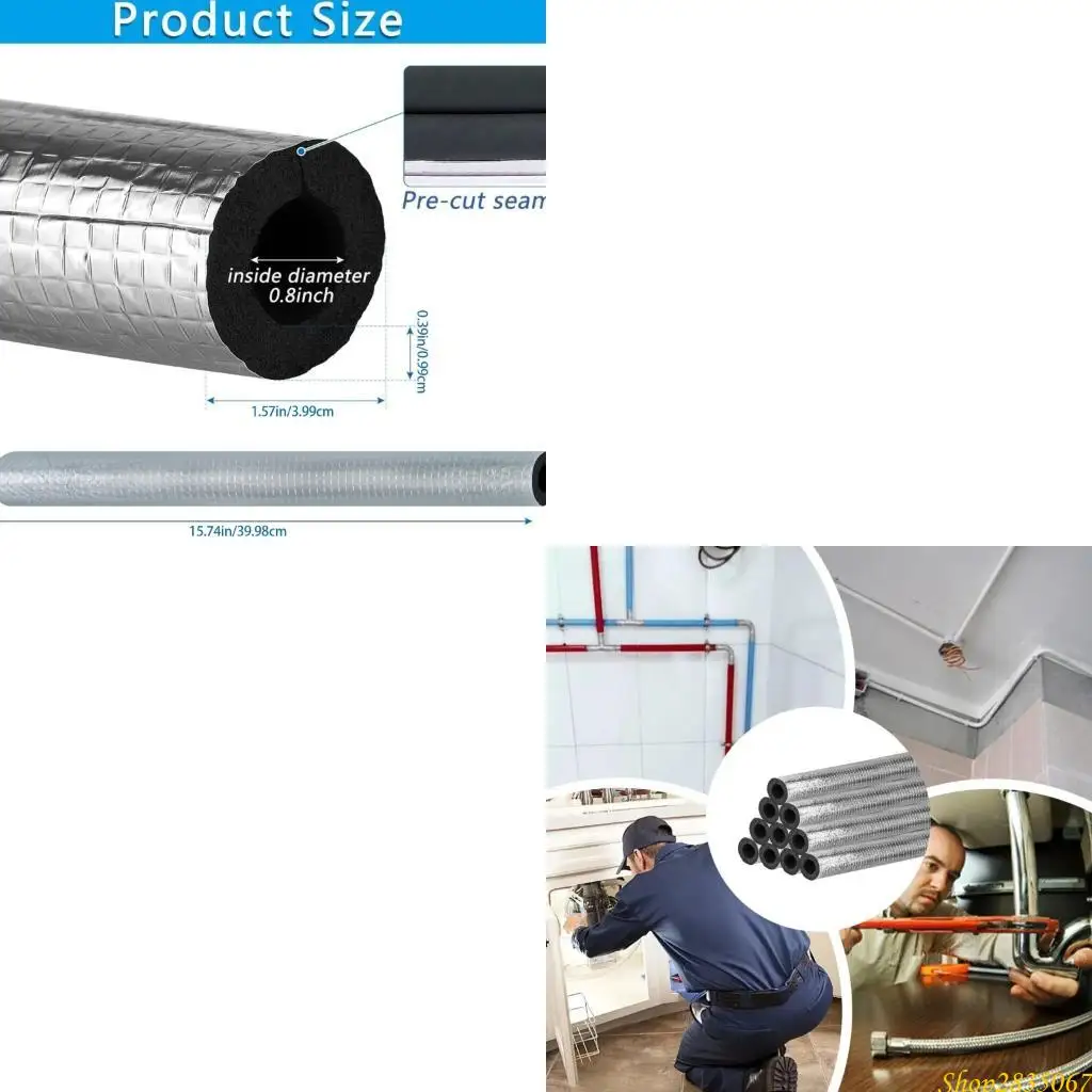 10 قطعة أنبوب عازل من الفوم أكمام عازلة سميكة لأنابيب الشتاء 831F