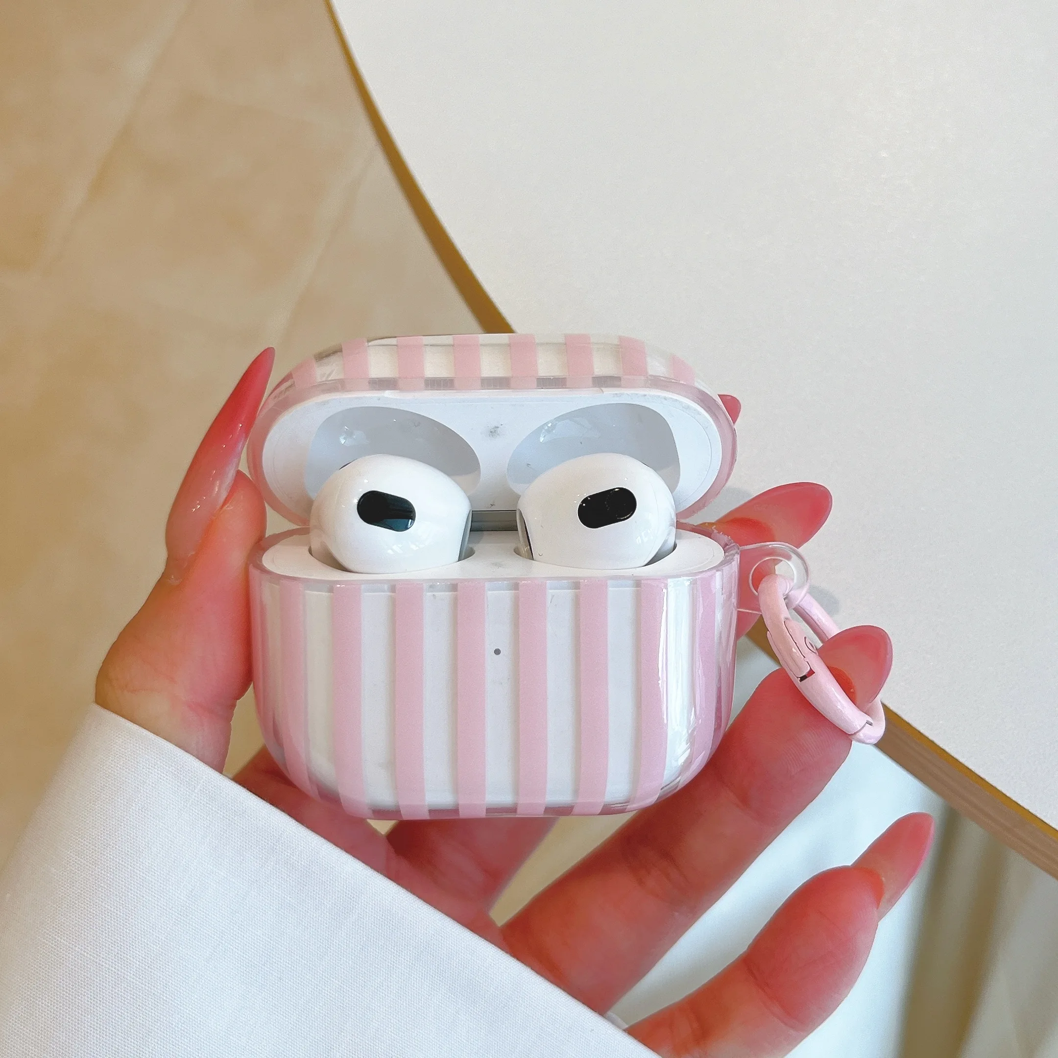 Funda Protectora para Auriculares con Diseño de Rayas de Colores Vibrantes, Estilo Veraniego, para AirPods 4, Funda para Caja de Carga para AirPods Pro 2 3