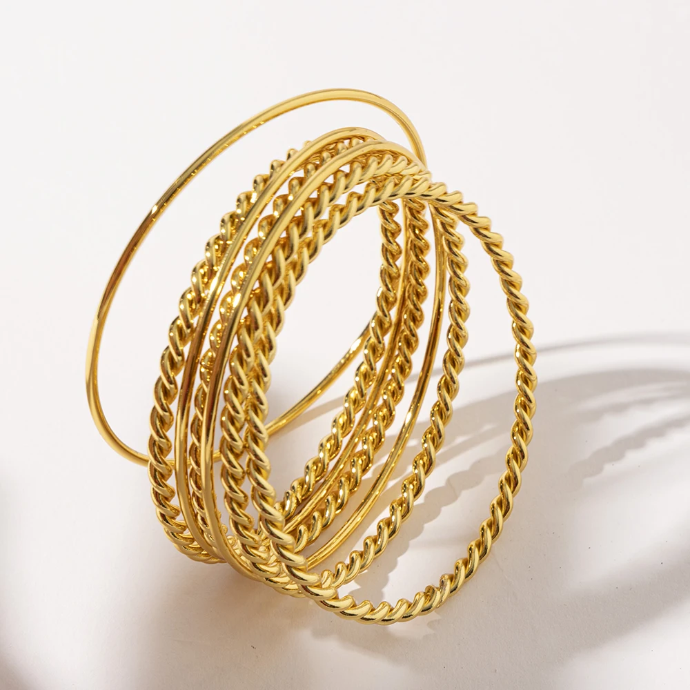 LUIZADA Gold Dubai Bangle for Women Wedding Bride Bracelets Gold Color Jewelry Middle East African Bride Party Gifts