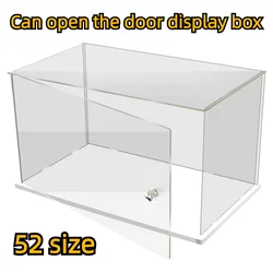 1 piece, display box that can open the door, dustproof storage box display rack (1 crystal handle is included as a gift)