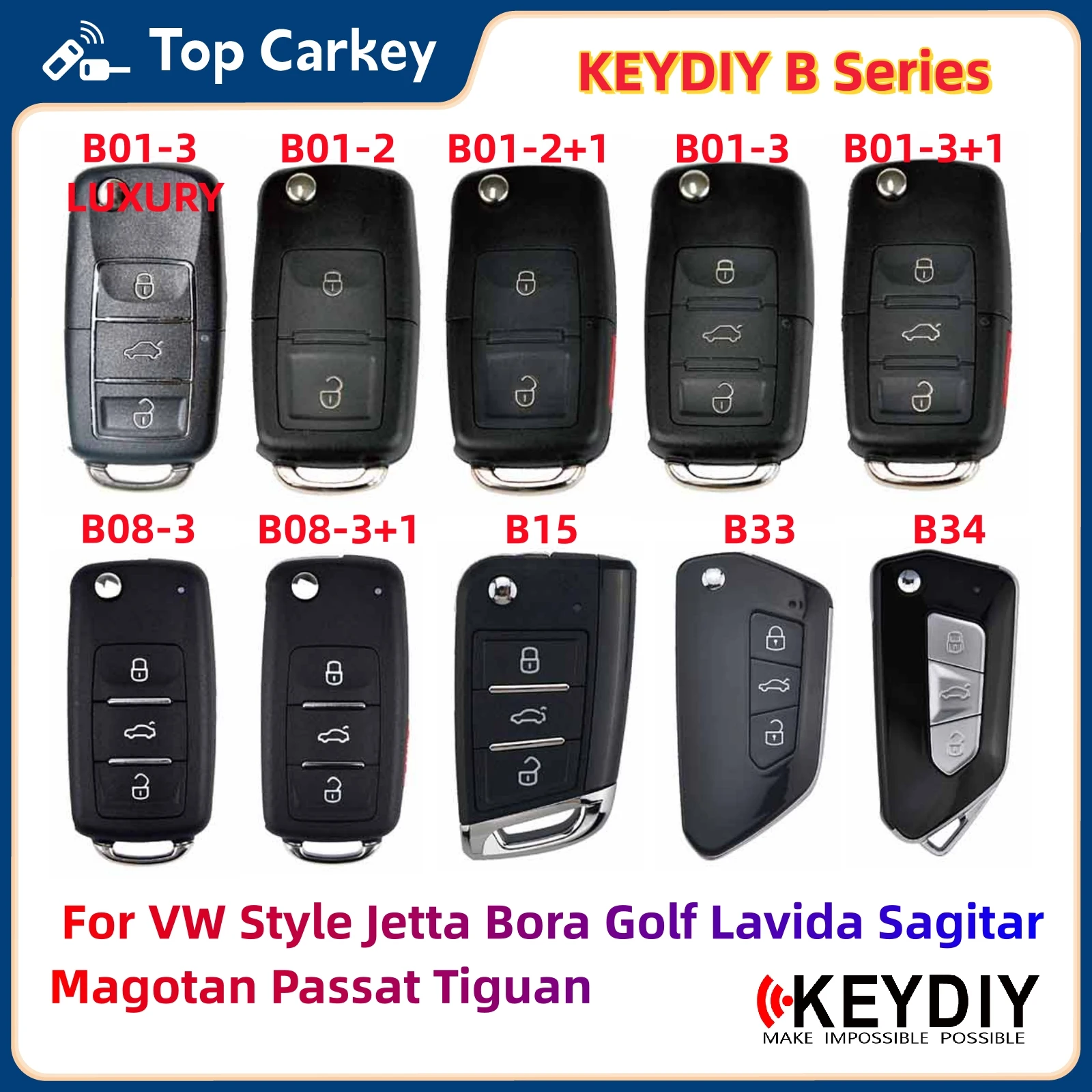 

KEYDIY KD B01 B08 B15 B33 B34 Universal Remote Key for Volkswagen VW Style Jetta Bora Golf Passat Lavida Sagitar Magotan Tiguan