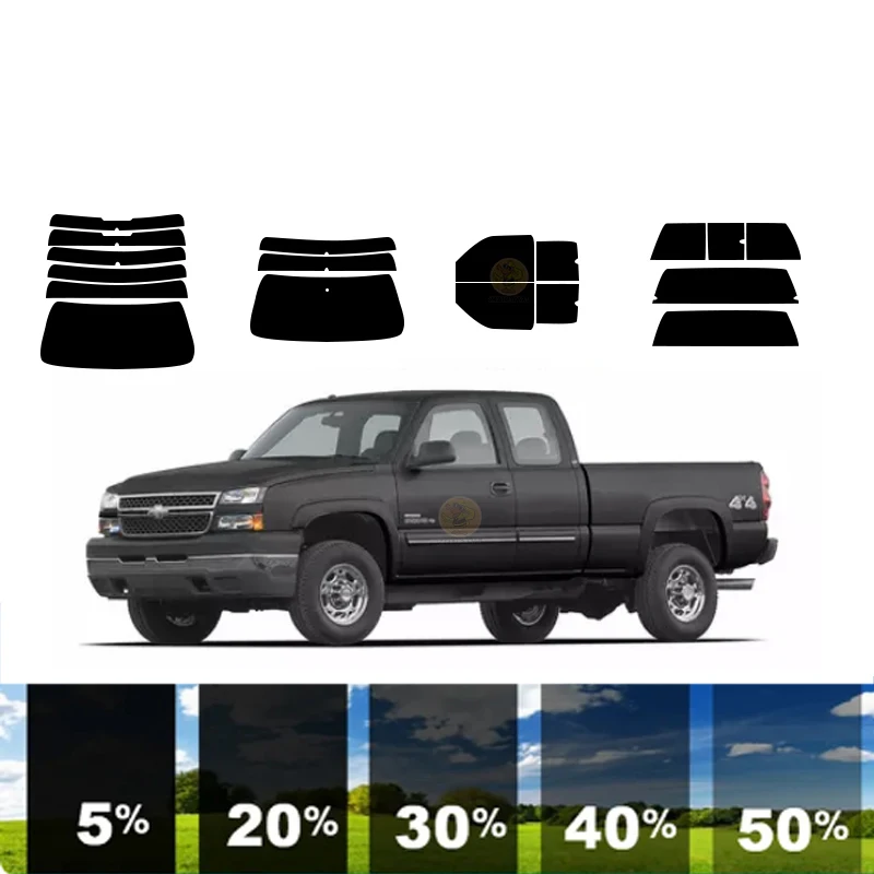 

precut Removable Window Tint Film Car 100%UVR 5%-70%VLT Heat Insulation Carbon ﻿For CHEVROLET SILVERADO 3500 2DR PICKUP2001-2006