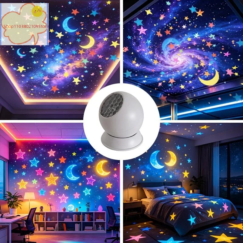 【HT】【YH】Christmas Dynamic Rotating Projection Stage Lamp Colorful Holiday Light For Outdoor Decorative Festive Stage Lights