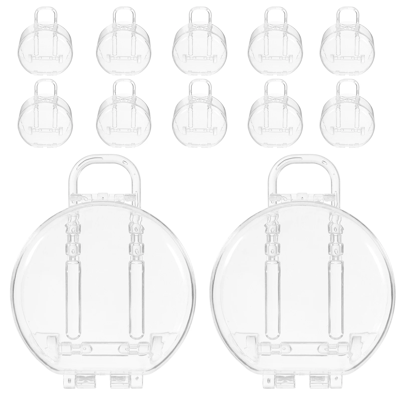 

12 pcs Round Trolley Boxes Candy Containers Wedding Party Favors Mini Suitcase Gift Boxes White Packaging