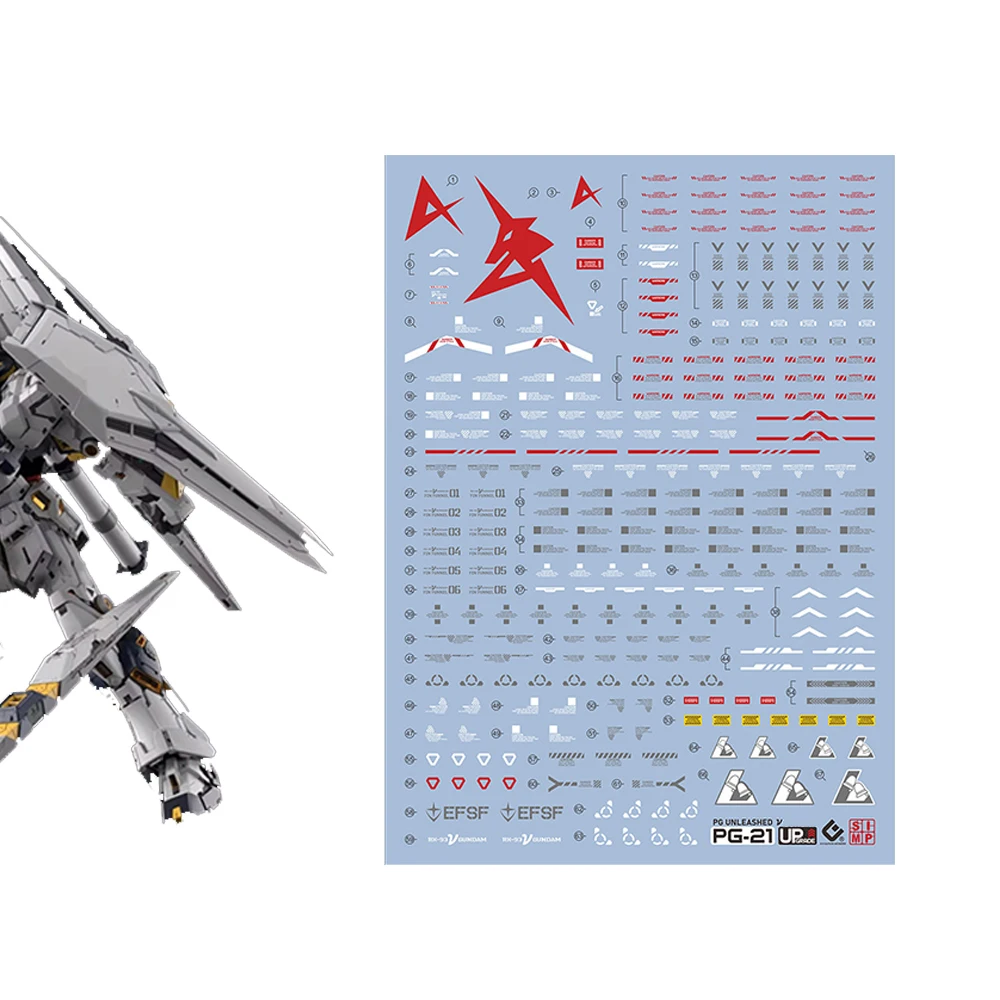 EVO Decal PG PGU Mobile Suit RX-93 Scala 1/60 Adesivo Fluorescente ad Alta Definizione per Modellismo