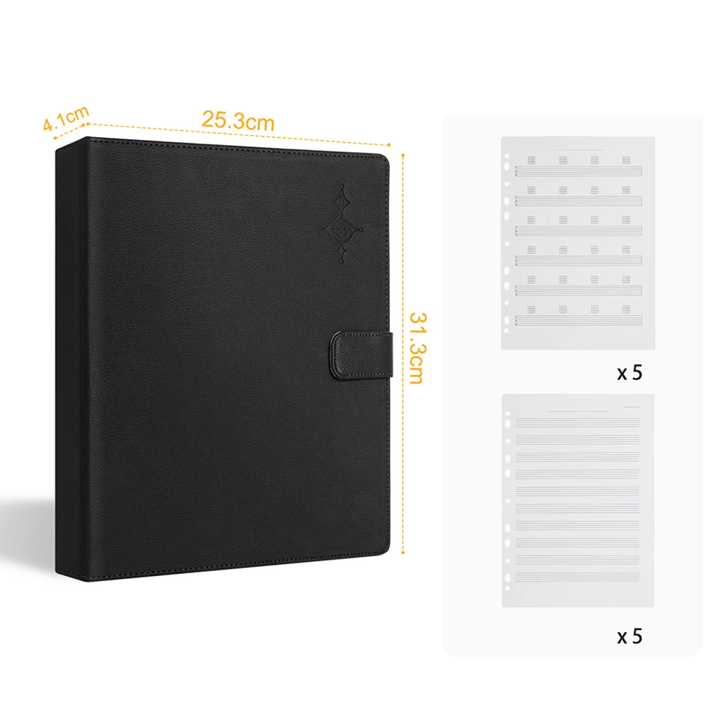 Flexible Leather Music Score Folder A4 Size 60 Pages Organize and Protect Your Sheet Music Innovative Inner Page Clip