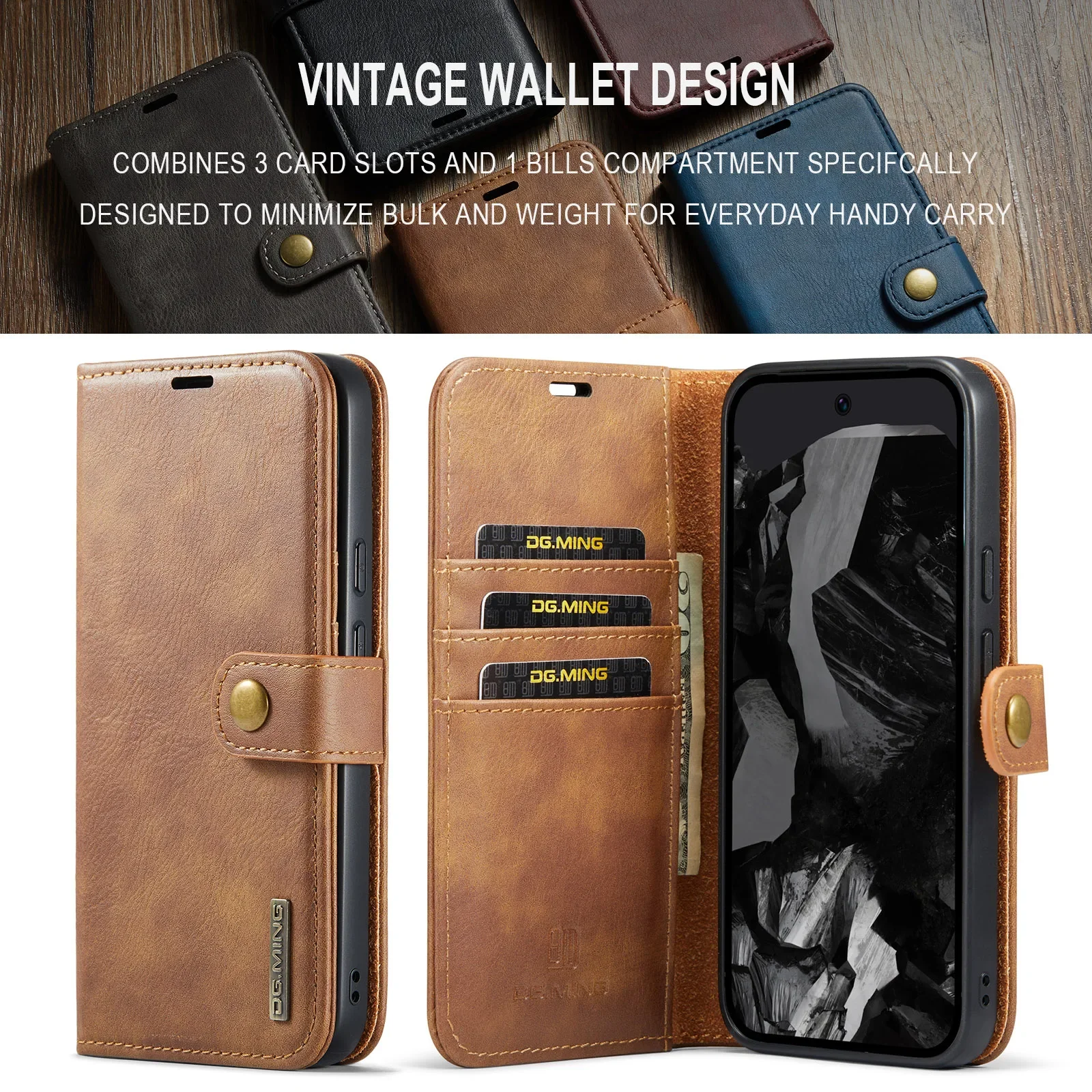 2 in 1 Detachable Cards Solt Wallet Leather Phone Case For Google Pixel 9 Pro XL 8A 7 7A 6 6A Magnetic Removable Bag Book Cover