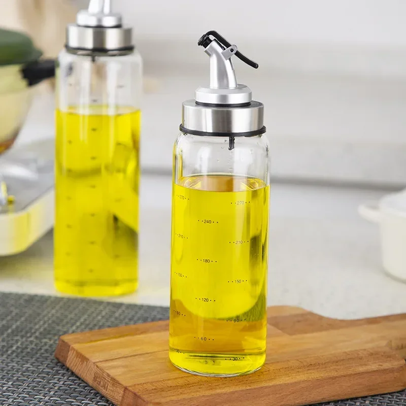 Glass Oil Bottle Oil Bottle Dispenser High Borosilicate Glass Sauce Bottle Jar Vinegar Pot Leak-Proof Seasoning Kitchen Gadgets