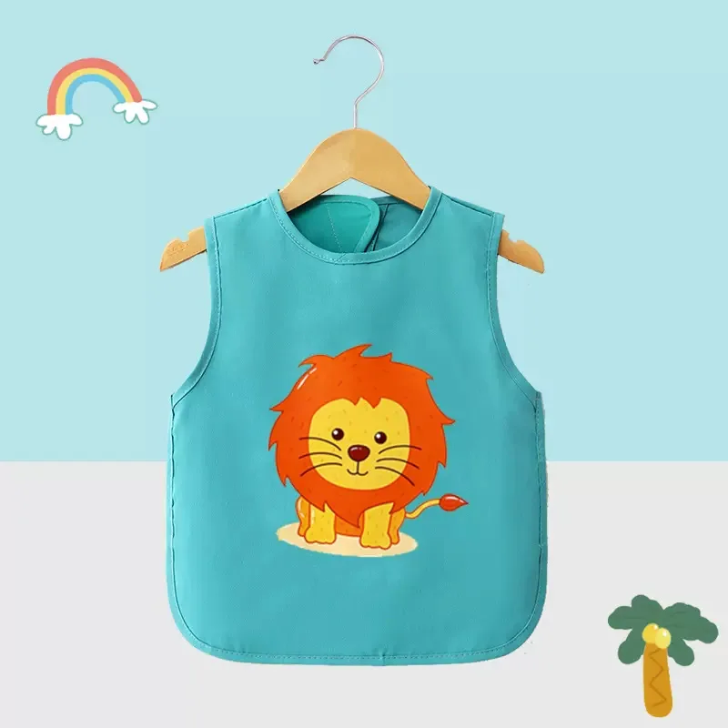 Celemek Bayi 1-3 Tahun, Lucu, Warna-warni, Motif Kartun, Anti Air, untuk Makan, Menggambar, Lengan Panjang, untuk Bayi yang Belajar Makan Sendiri