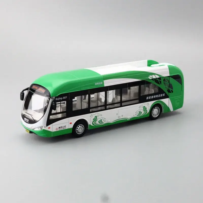 子供用合金おもちゃモデル電気バス,1:32シミュレーション,観光,バス,音