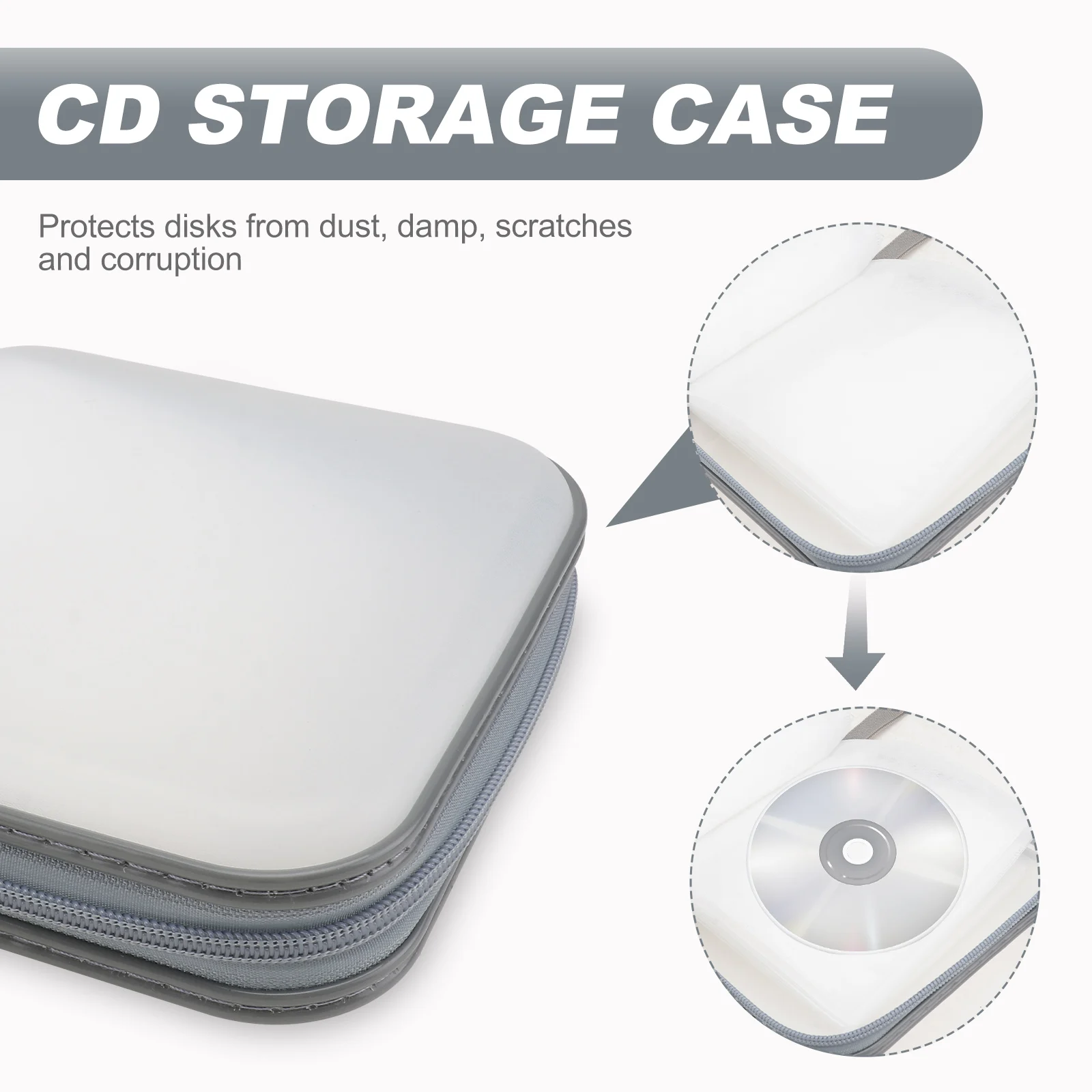 

40 Capacity CD Box Large Storage Dustproof Portable DVD Bag Disc Holder Bracket Plastic Zipper Case CD Holder Cases