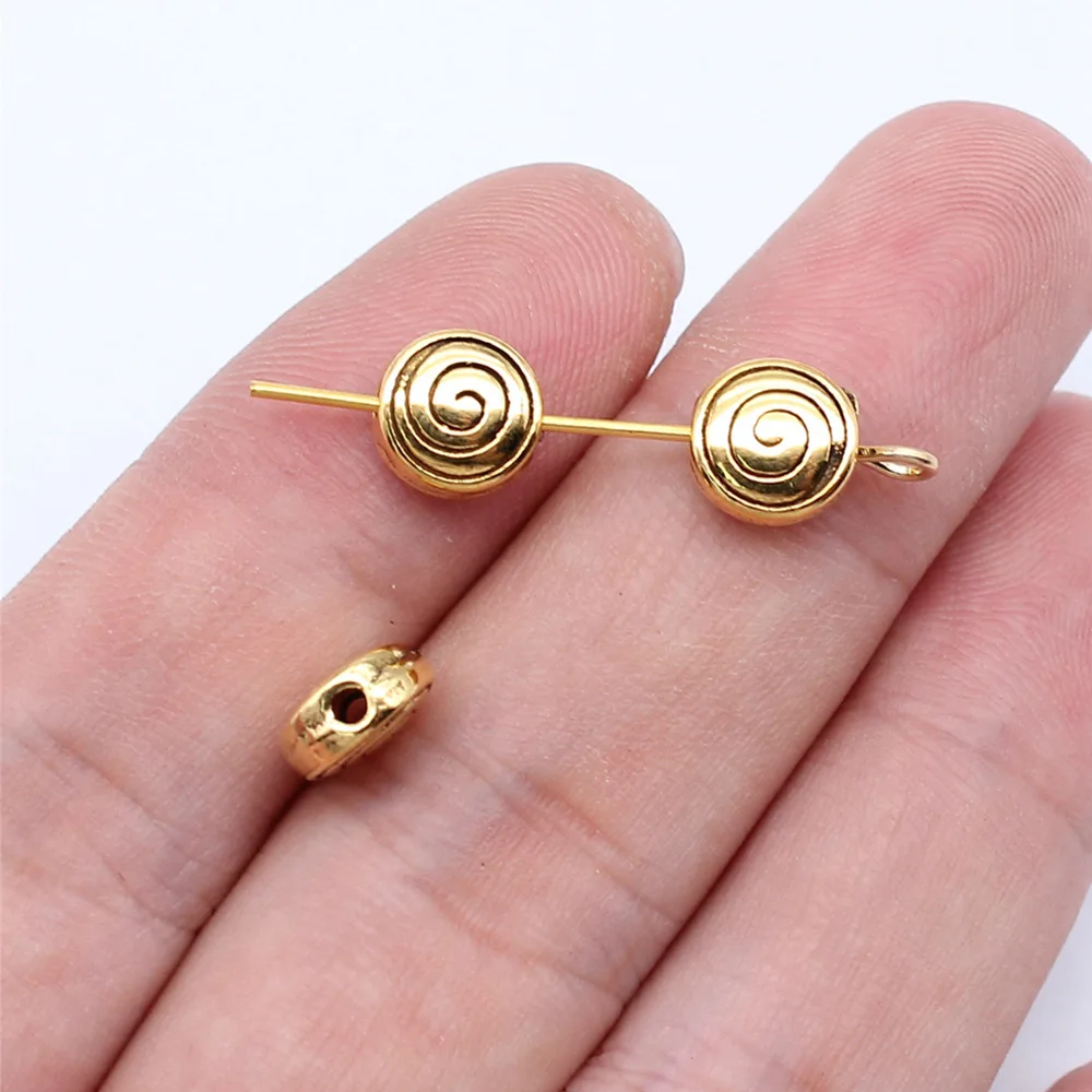 Supplies For Jewelry Whirlpool Beads Thread Beads Small Hole Spacers Beads Wholesale Pendant 10pcs