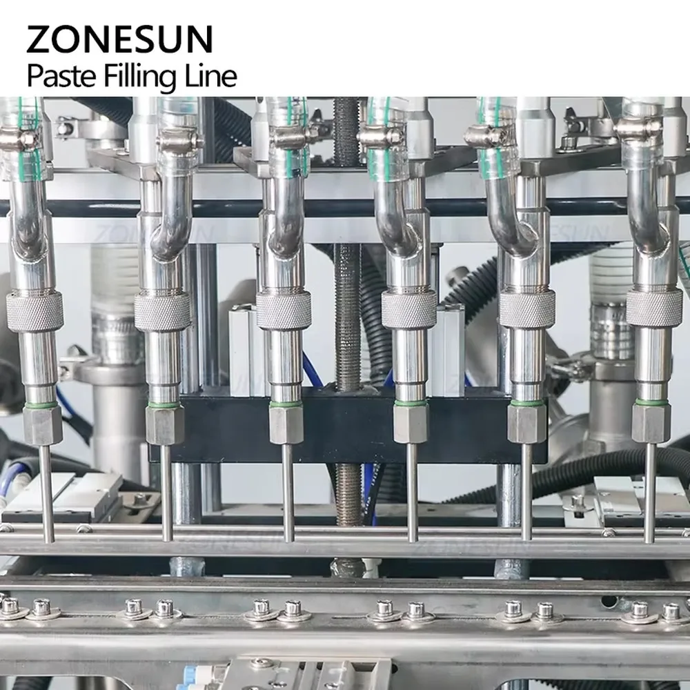 ZONESUN ZS-FAL180G6 Full Automatic 6 Heads Servo Quantitative Paste Filling Capping And Labeling Machine