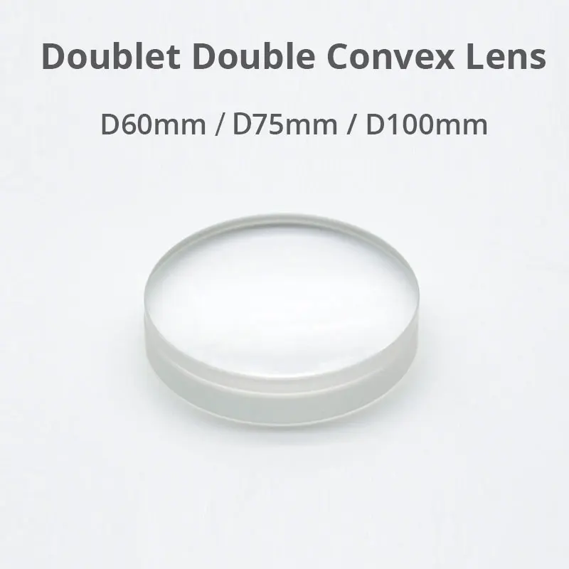 60mm 75mm 100mm Achromatic Doublet Double Convex Lens Focal 300mm 350mm 202mm DIY Astronomic Telescope Objective Lens Biconvex