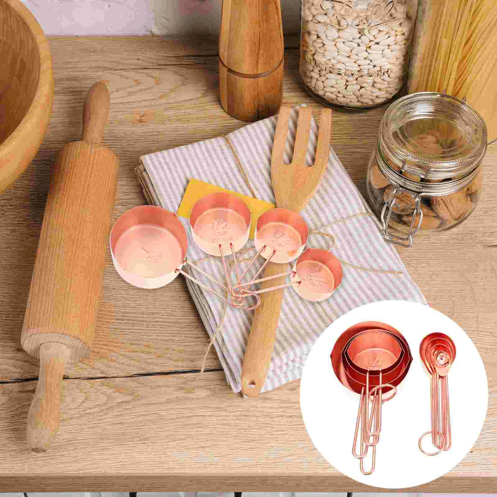 

8 Pcs Measuring Spoon Baking Set Liquid Cups Espresso Spoons Stainless Steel Cooking