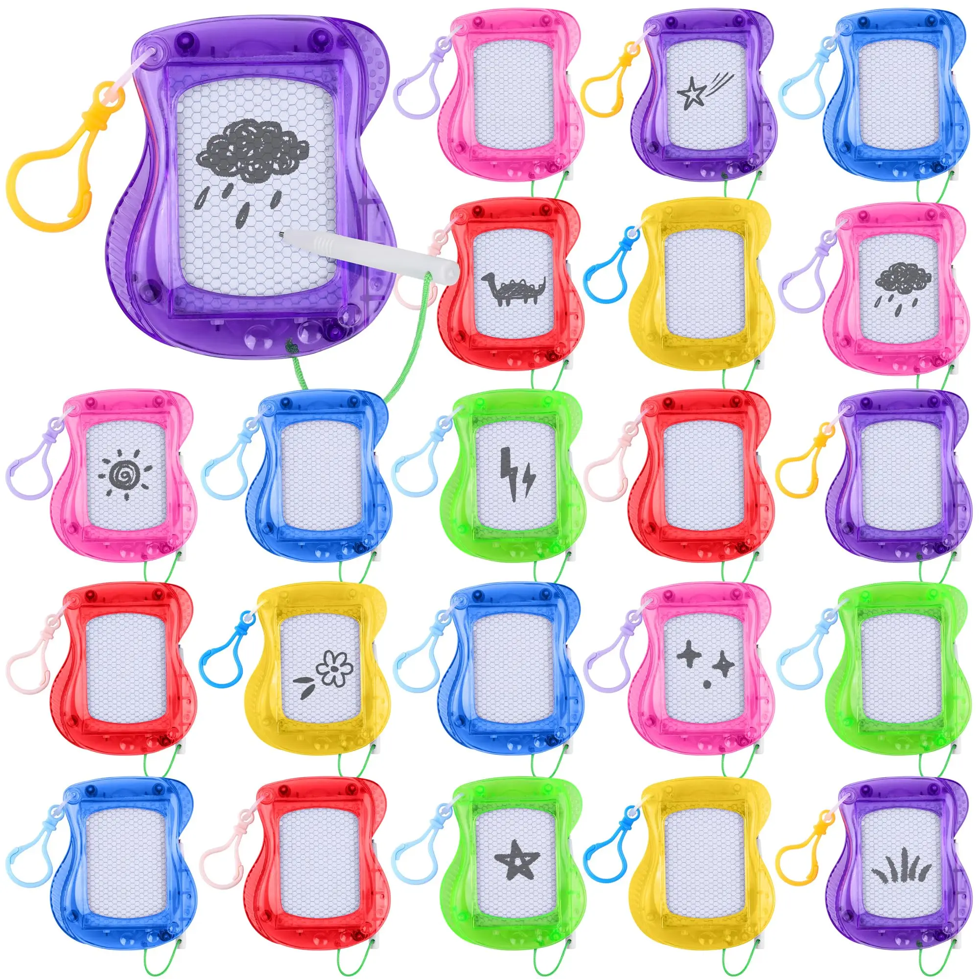 

6-48pcs Kids Mini Magnetic Drawing Board With Backpack Keychain Erasable Doodle Sketch Pads for Boys Girls Classroom Supplies