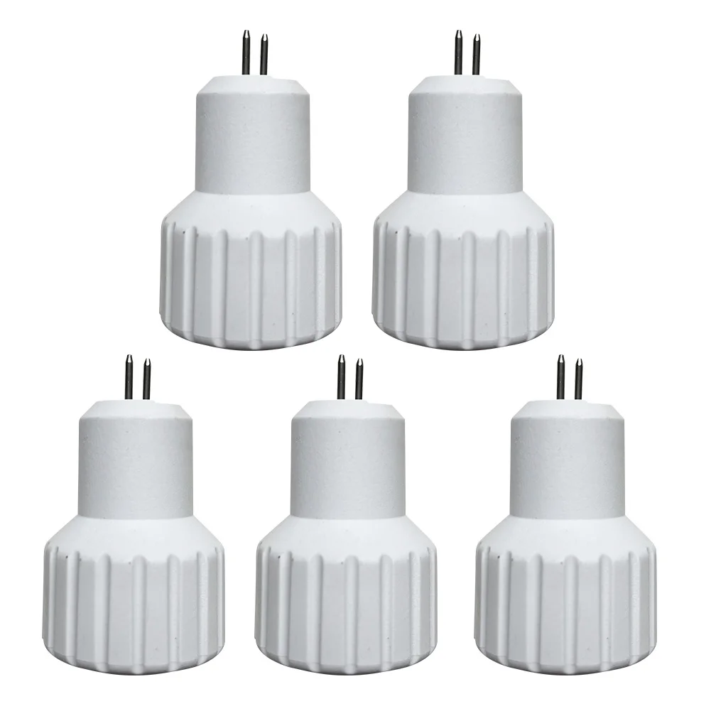 5pcs Flame Retardant Adapter MR16 to GU10 Base Lamp Holder Socket Converter Power Rating 60W Lighting Parts White