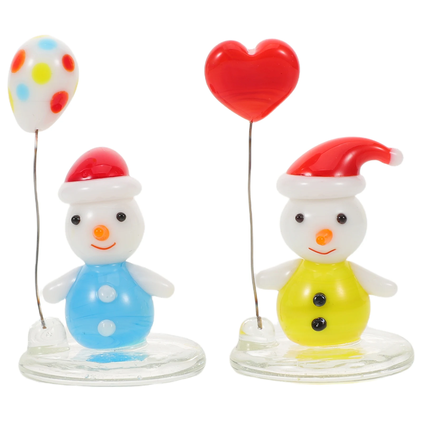 

2Pcs Glass Snowman Balloon Christmas Decoration Festive Tabletop Ornament Holiday Desktop Decor Snowman Glass Ornaments