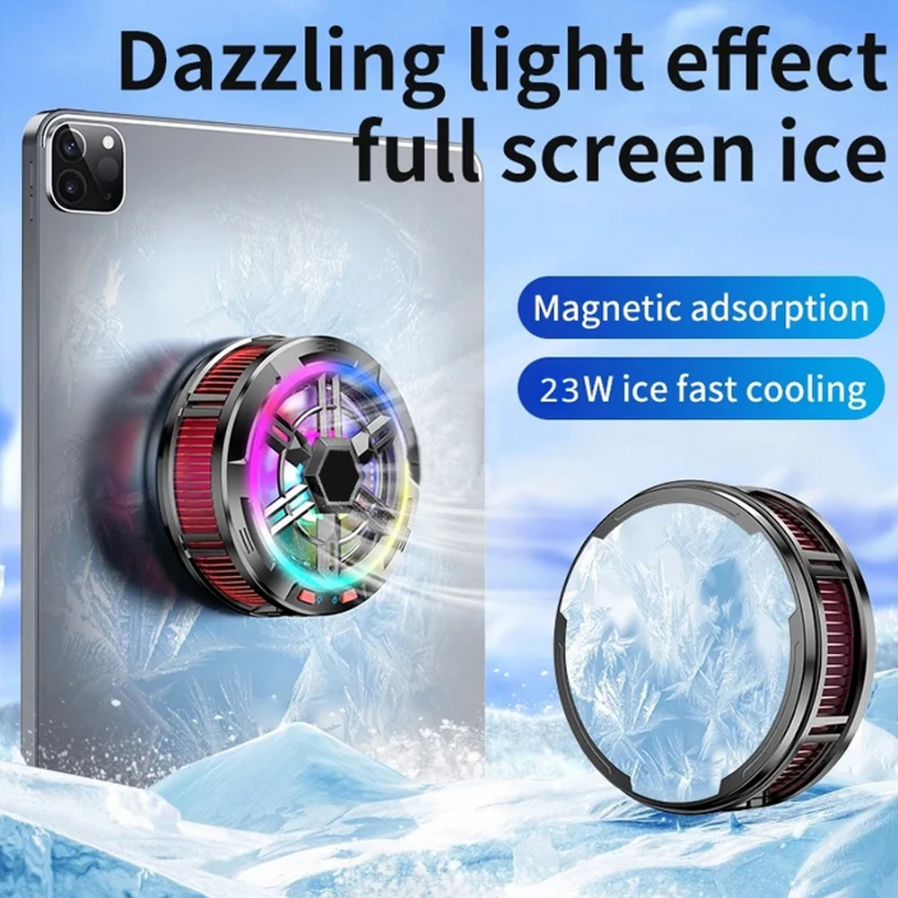 X100 RGB Magnetic Phone Cooler 23W Portable Phone Semiconductor Radiator 3 Gears Adjustable For Playing Games Watching Videos