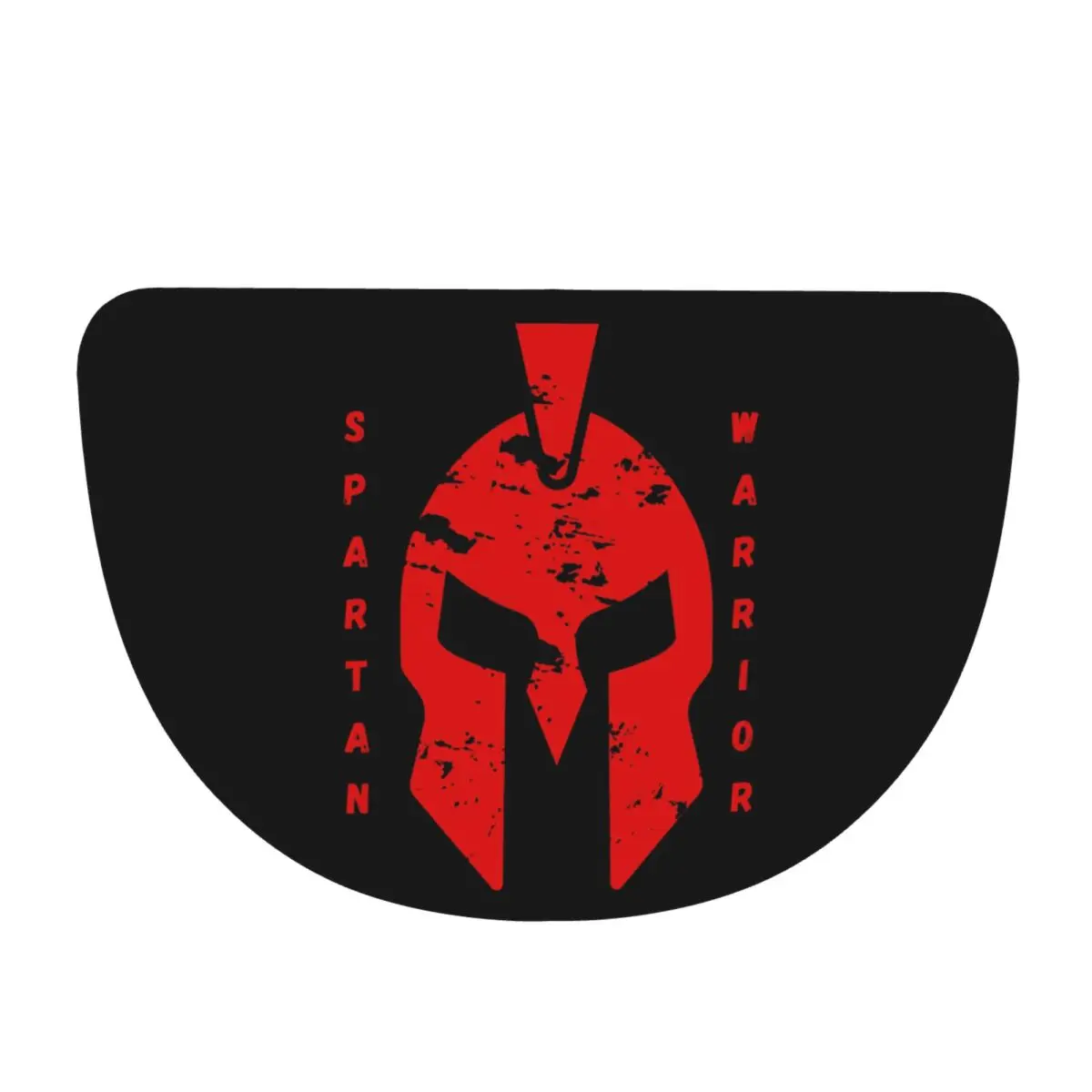 Spartan Sparta Warrior Helmet Logo Soft Flannel Half Round Doormat Non Slip Bathroom Mat Absorbent Floor Carpet for Garage