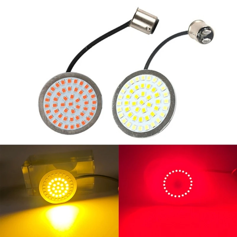 Led Motorcycle Turn Signals Yellow Tail Sequential Lights 12V Daytime Running Light Indicators for Bike Scooter