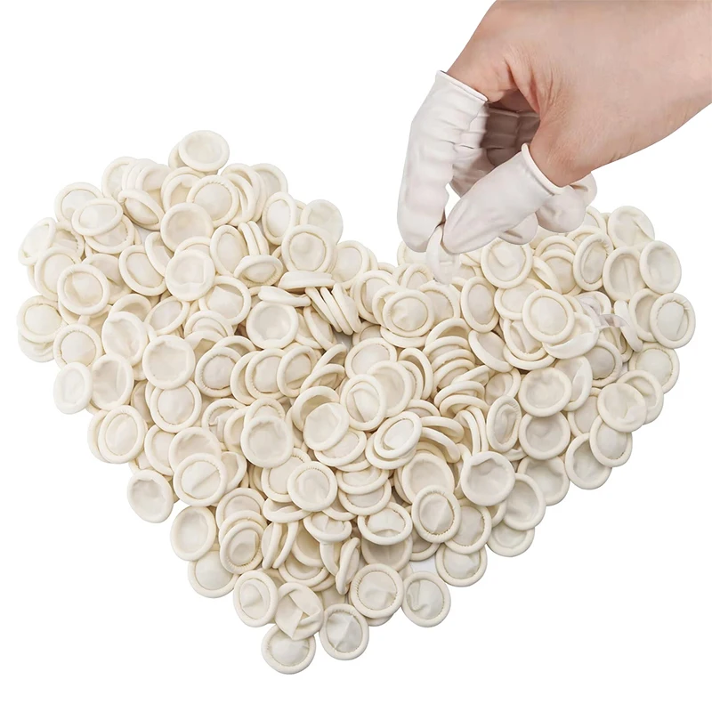 50/100/300PCS Disposable Latex Finger Cots Powder Free Anti Slip Rolled Edge Finger Protectors for Beauty Hairdressing Tattoo