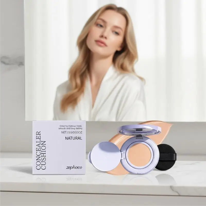 Corretivo de Cor Natural, Base Air Cushion, Controle de Oleosidade, À Prova D'Água, Longa Duração, Ajuste Natural, Ilumina o Rosto, Cosméticos de Maquiagem