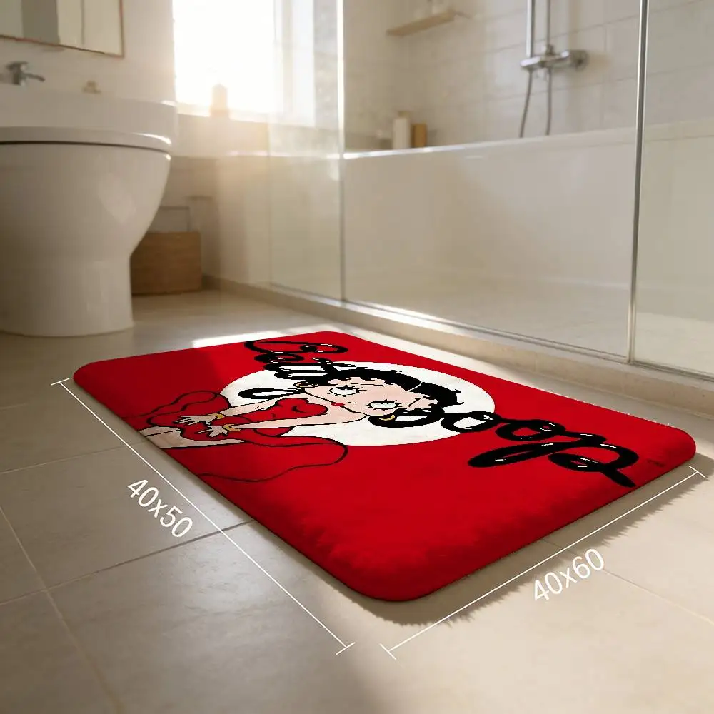 B-Betty Girl B-Boop Door Mat Washable Non-Slip Living Room Sofa Chairs Area Mat Kitchen Doormat Area Rug