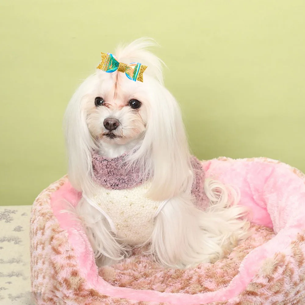 10 قطعة دبابيس الشعر الكلب الملونة الكلب الانحناء مقاطع الشعر لطيف جرو إكسسوارات الشعر ورود رأس الحيوانات الأليفة الاستمالة لوازم للكلاب