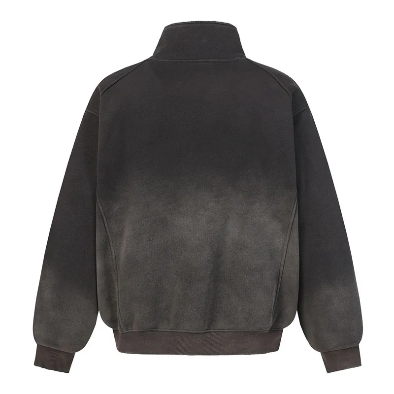 Vintage Zipper Style Irregular Patchwork Sweatshhirt Harakuju Streetwear Casual Pullover Hoodies For Male