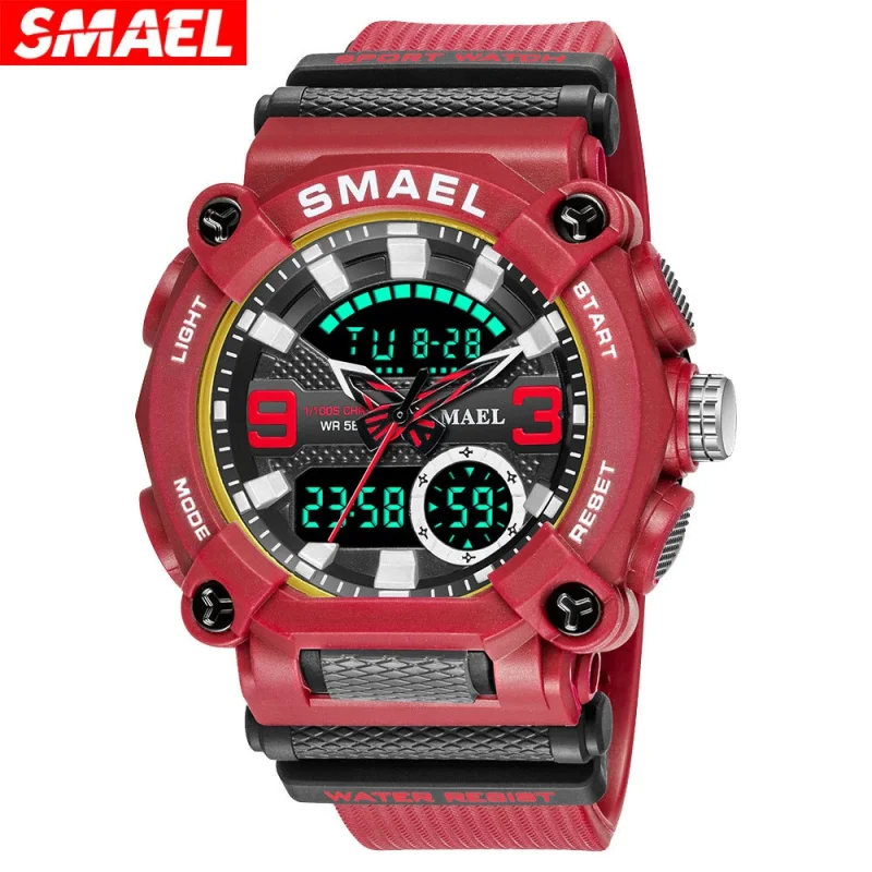 

Smael Waterproof Electronic Watch Men's Multi-Function Double Display Watch Alarm Luminous Watch