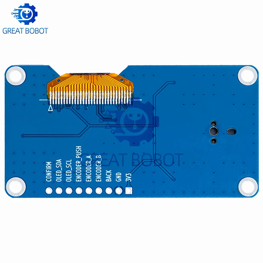 BS 0.96/1.3 inch white oled display screen combined with EC11 rotary encoder module IIC interface for arduino