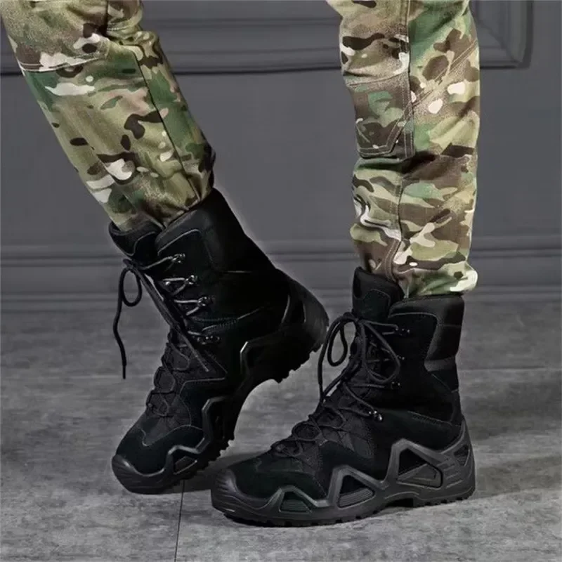 Heren Combat Tactische Laarzen Waterdichte Outdoor Wandelen Enkel Werklaarzen Klimmen Botas Tacticas Militar Intervention Veiligheidsschoenen